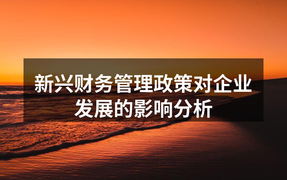 新兴财务管理政策对企业发展的影响分析